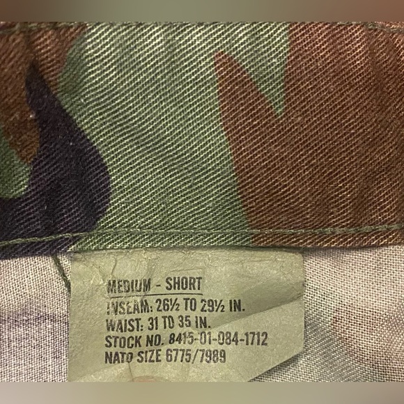 Camouflage Pants Woodland Sz Medium-Short U.S. Military BDU Cargo Adjustable - Picture 2 of 8